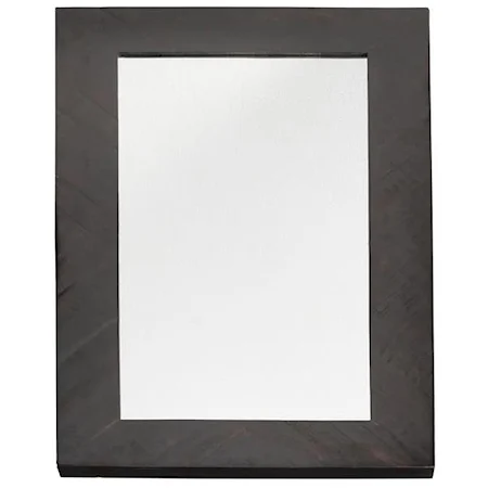 Tall Mirror with Burnished Black Wood Frame